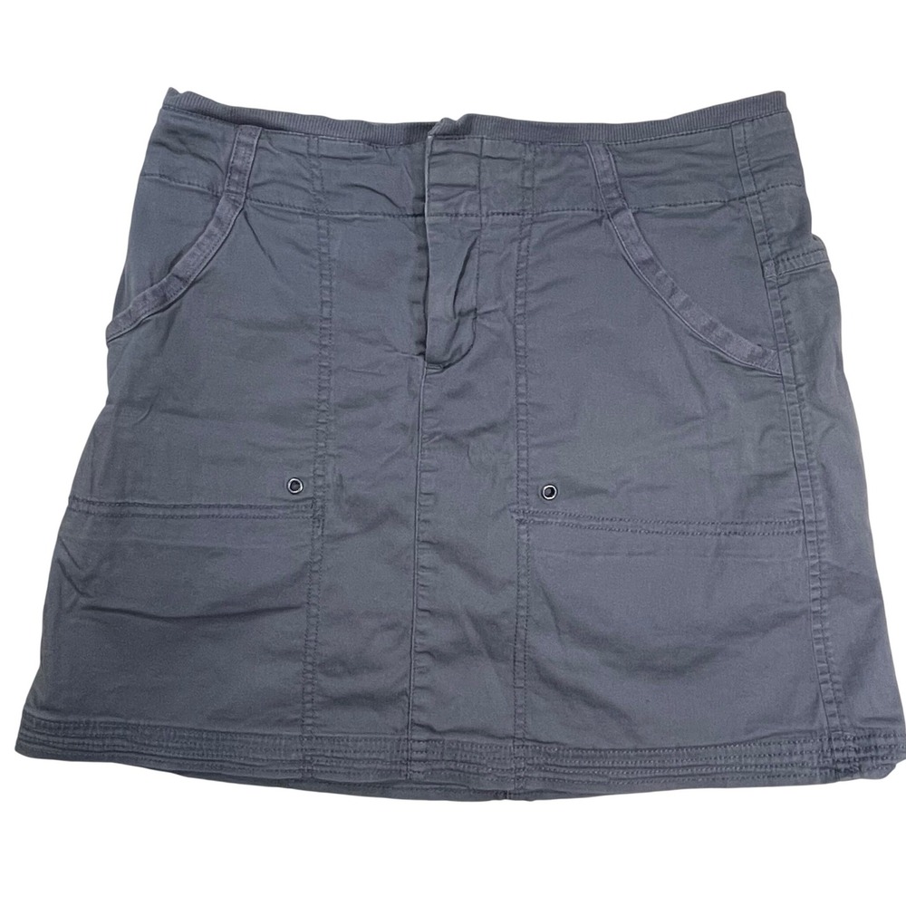 Athleta Skirt Womens Grey Blue Utility Hiking Cotton Blend Mini Size 2